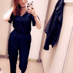 Reitmans Black Jumpsuit off shoulder
